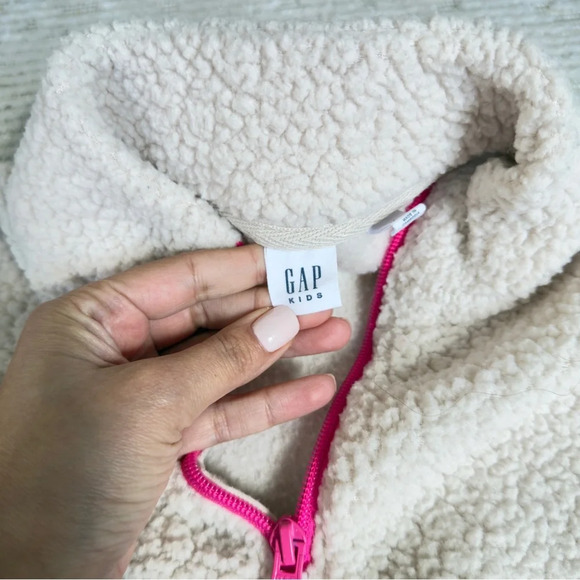 GAP Kids Sherpa Quarter-Zip Girl's Sweater M (8) - Picture 4 of 6